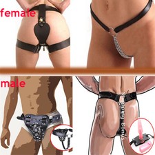 Male/Female Chastity Belt Device Cage Pants wear Lock Binding Adult
