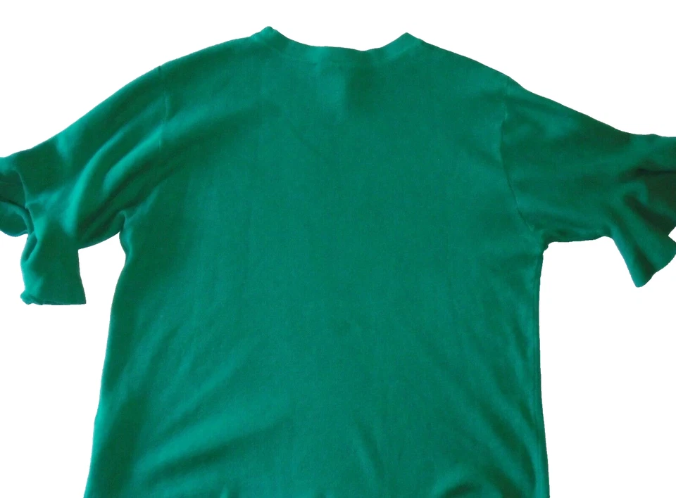 Oasis Flare Cuff Knit Jumper deep green 100% cotton knit sweater Size XL New - Image 2 of 3