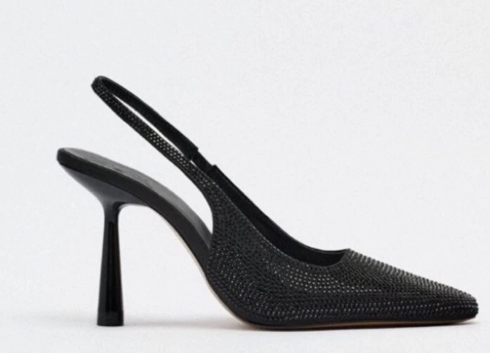 Zara black slingback shoes cheap
