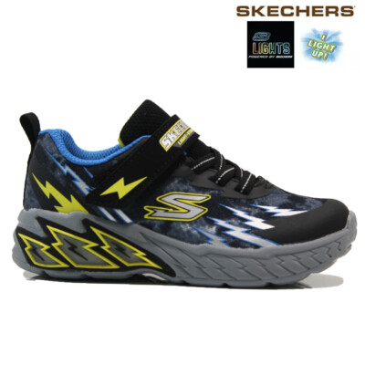 JUNGEN KINDER SKECHERS SNEAKER TURBO FLASHING LIGHT UP KOMFORT WANDERSCHUHE GRÖßE