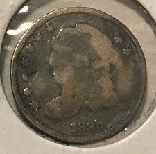 1835 capped bust half Dime , Good