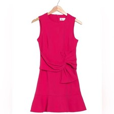 Eliza J Fuscia Pink Draped Bow Sheath Dress with ruffled Hem. Size 10 NWT