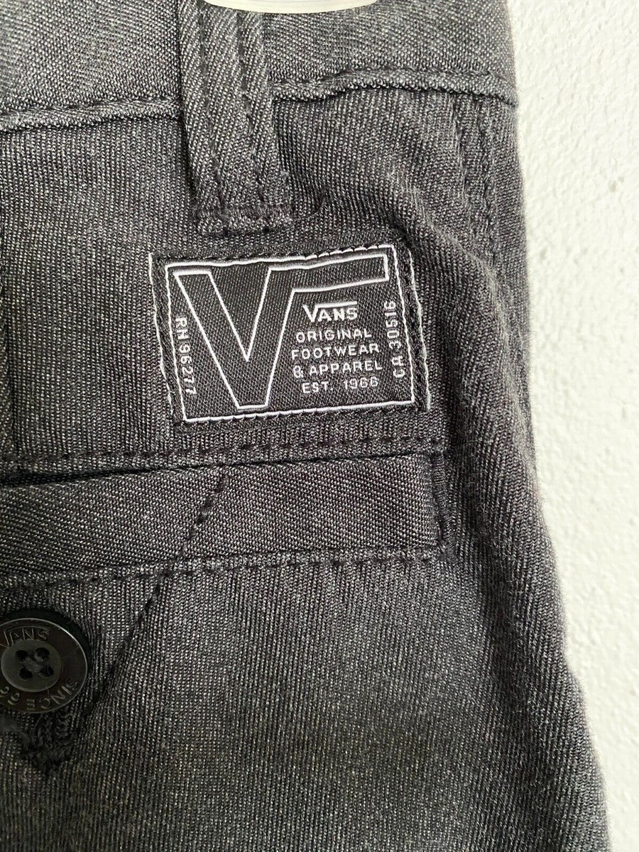 Vans Pants Boys 10 Gray Charcoal New Authentic Chino Fit Slim Leg