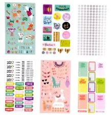 Planner Scrapbook STICKER BOOK 369 pieces 6 sheets - DOG CAT FRIENDS Sale