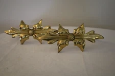 Vntg Solid Brass Floral Filigree Curtain Tie Backs Curtain Holds set of 2