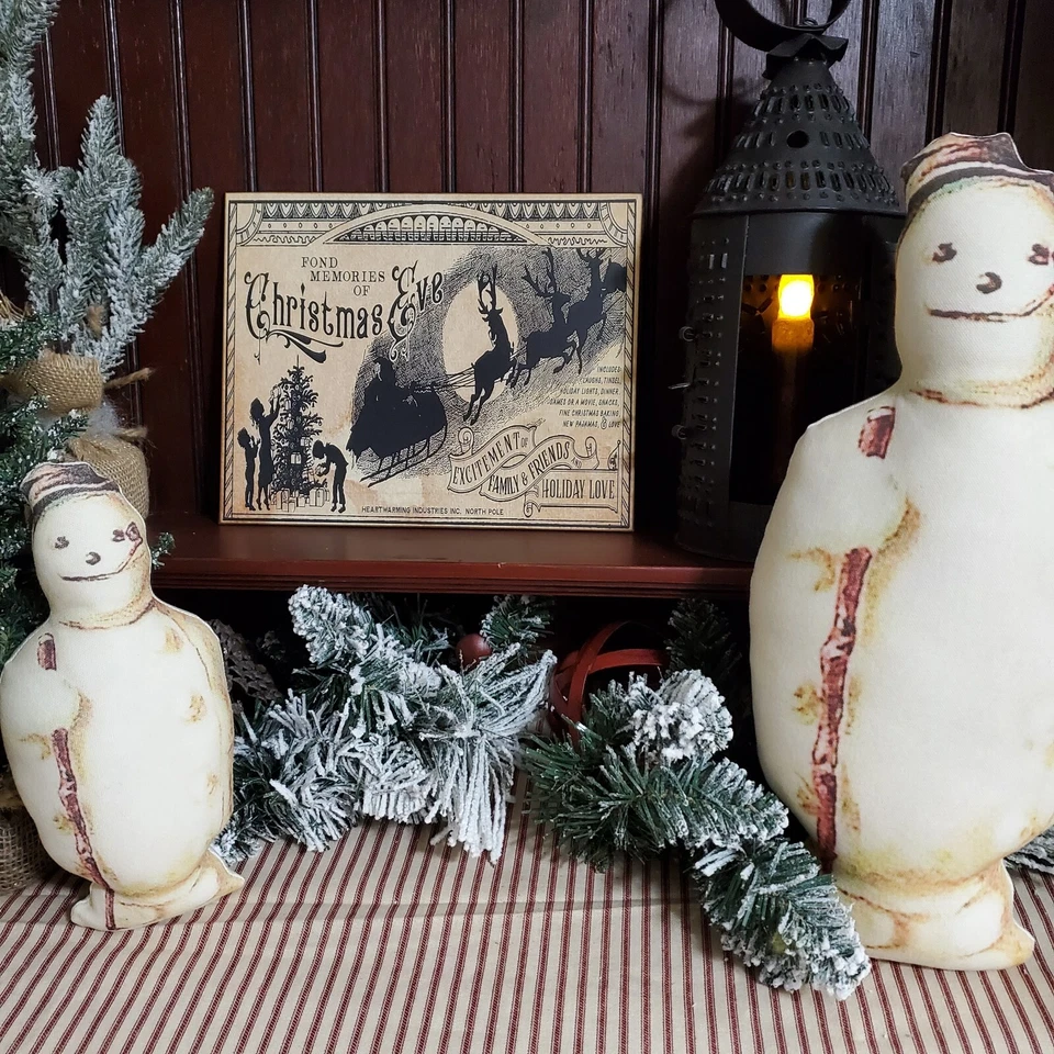 COLONIAL VINTAGE PRIMITIVE STYLE MEMORIES OF CHRISTMAS EVE SANTA SLEIGH SIGN - Image 2 of 4