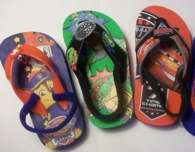 Boys Toddler -sandals, flip flops. Cars, TMN Turtles, Spiderman, Paw Patrol ETC