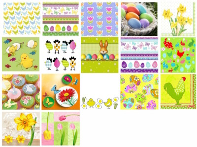 20 Servietten 3-lagig 1/4-Falz 33 x 33 cm Ostern Osterfest Party Deko
