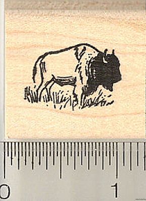 American Bison Rubber Stamp - 3/4 Inch Small Buffalo Silhouette Craft Stamp For Planners & Cards - View #5