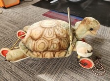 Vtg 1950's Rare Hard to Find Large Childs Steiff Turtle Ride-On Wheels Pull Toy