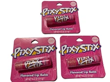 Pixy Stix Strawberry Flavored Lip Balm Lot Of 3 In Box