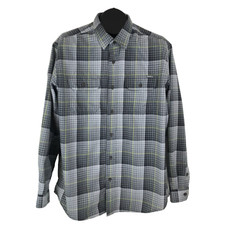 Eddie Bauer Travex Button Up Shirt Men's Large Plaid Long Sleeve Polyester