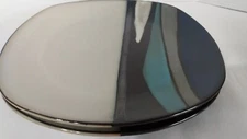 Gibson Elite Althea Stoneware Dinner Plates Set of 2 Teal Blue Square