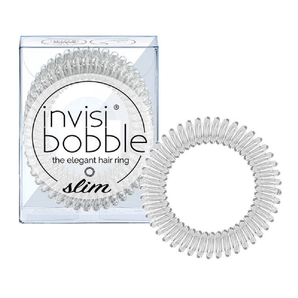 Elastici Capelli Donna Trasparenti INVISIBOBBLE Slim Crystal 3 Pezzi