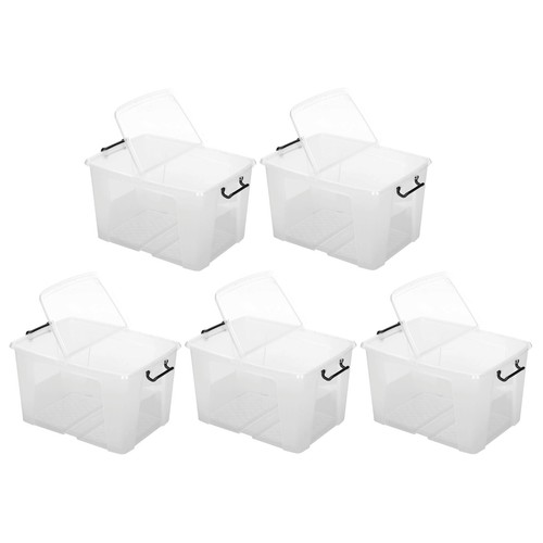 65L Extra Large Clear Plastic Container Storage Box With Carry Handle and Lid UK - Picture 5 of 5