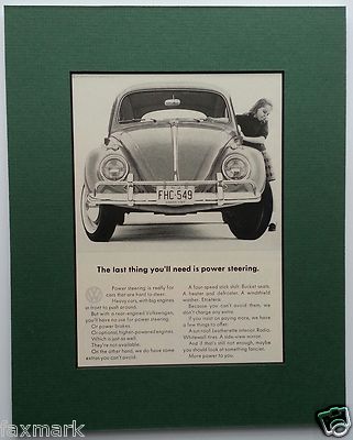 Volkswagen Ad - December 1963 - ''The last thing you'll need is power steering.''