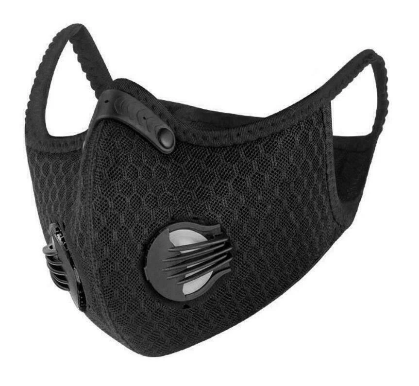 NUEVO estilo máscara facial de ciclismo con filtro de carbón activo válvulas de respiración reutilizables Foto 2 de 4