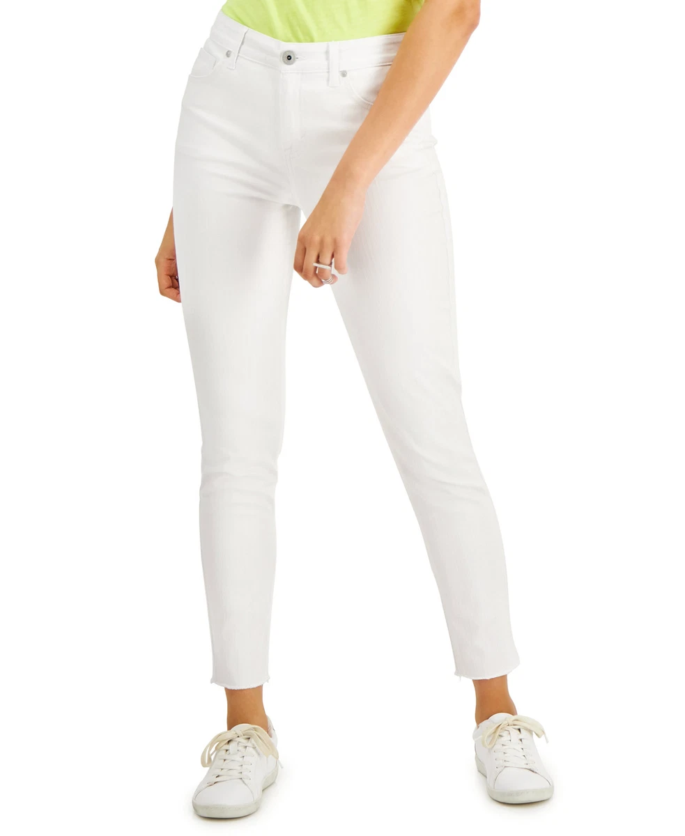 Style Co Women s High Rise Cut Hem Skinny Ankle Jeans 18 Bright White