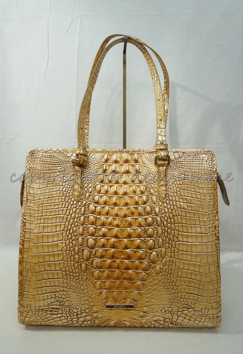 NWT Brahmin Tia Large Shoulder Bag Work Tote in Dune Melbourne