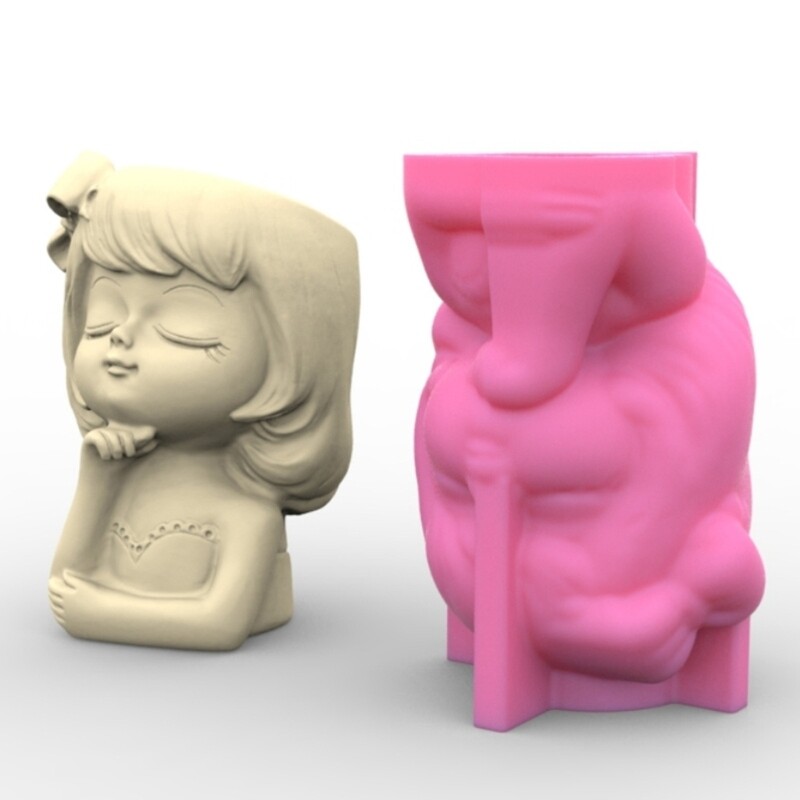 Pen Holder Silicone Mold Diy Succulents Concrete Flower Pot Cement Mold