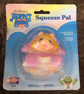 1989 Muppet Babies Remco Baby Miss Piggy Squeeze Pal Toy