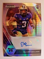 2021 PRIZM DRAFT PICKS HYPER PRIZM RC AUTO ELIJAH MOLDEN