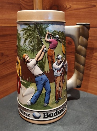 LIMITED EDITION 1991 BUDWEISER SALUTES PAR FOR THE COURSE STEIN IN ORIGINAL BOX - Picture 8 of 16