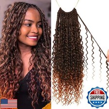 Goddess Boho Box Braids Crochet Hair-8 Packs 18 Inch Crochet Box Braids for B