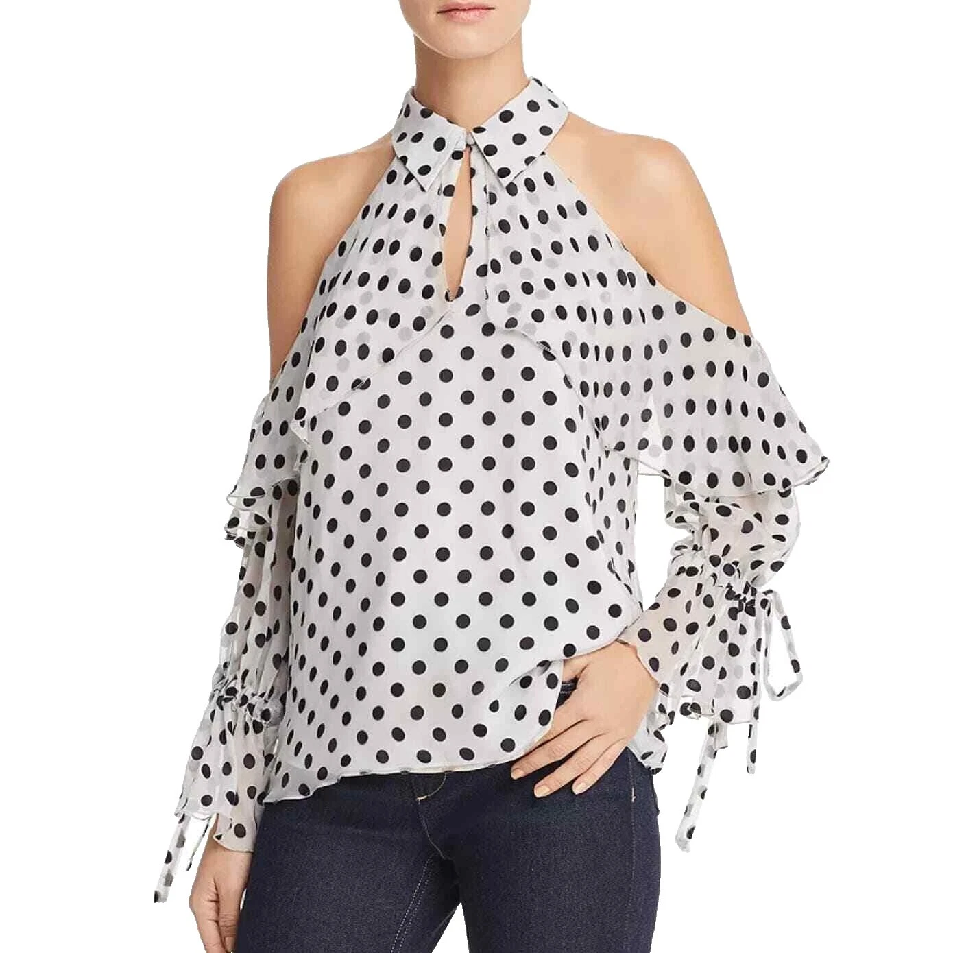 Alice + Olivia Feminino Bolinhas Blusas para mulheres