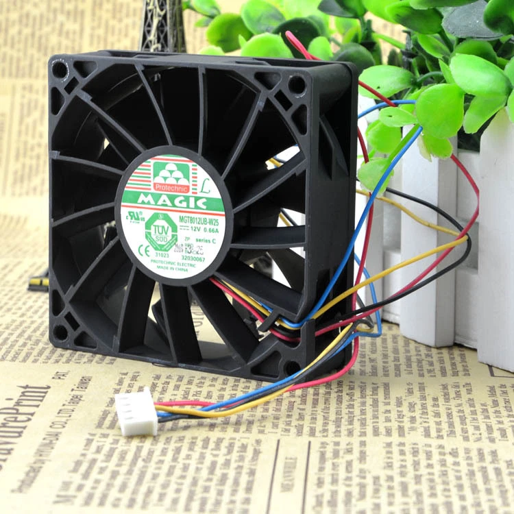 Magic MGT8012UB-W25 fan 12V 0.66A 4pin PWM 80*80*25mm | eBay