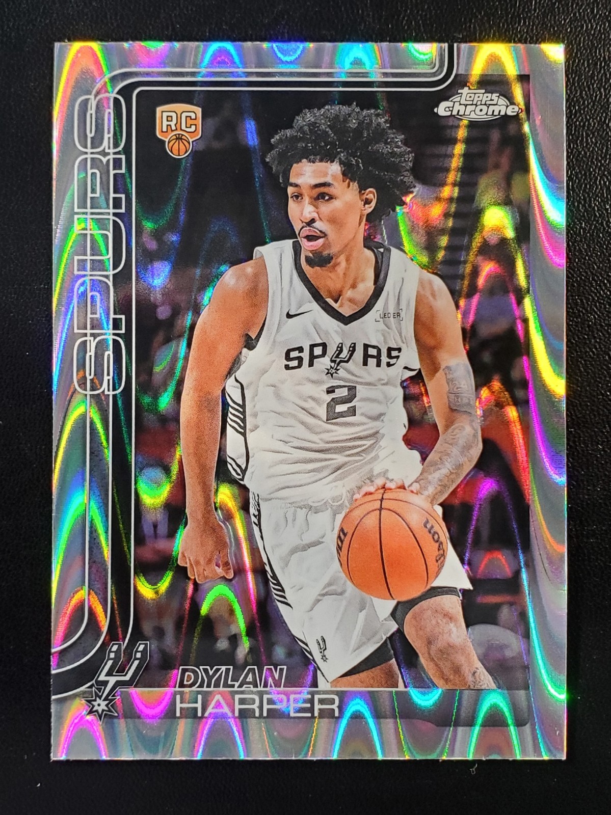 DYLAN HARPER 2025-26 Topps Chrome RayWave RC Refractor San Antonio SPURS🔥#252