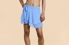 Blogilates Dance Studio Wrap Skort Skirt Shorts Cool Blue Size Medium NWT