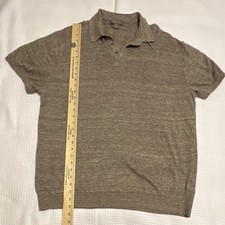 Daniel Cremieux Signature Collection Linen Knit Polo Shirt XL Brown Short Sleeve