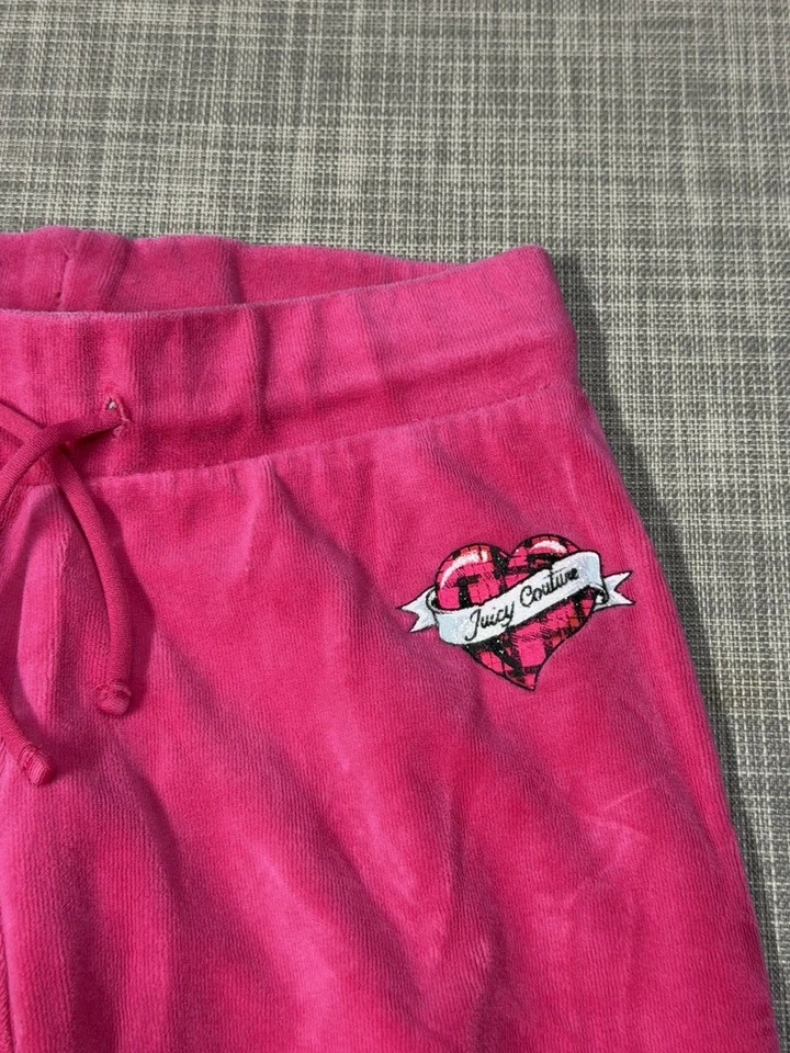 VTG Y2K Juicy Couture Kids Pink Sweatpants Girls Size 7/8 Cute Pants - Image 4 of 4