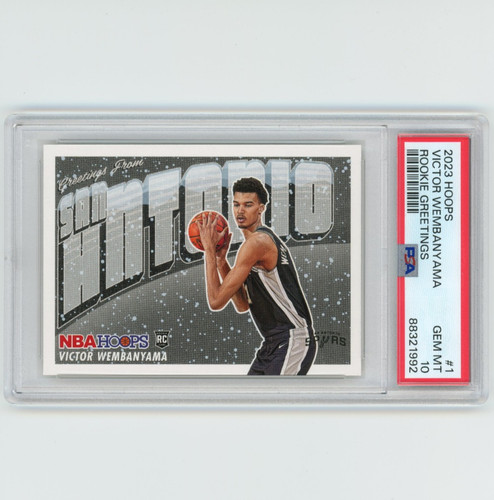 PSA 10 GEM MINT | Victor Wembanyama 2023-24 Panini HOOPS ROOKIE Greetings RC