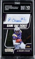 Ja'Marr Chase Contenders Draft Picks Game Day Ticket AUTO #6/20 TAG Gem Mint 10