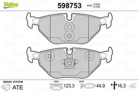 Bremsbelagsatz Scheibenbremse Hinten Valeo 598753 FÜR Bmw Mg Rover Saab