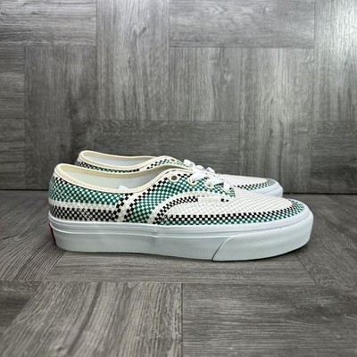 Vans Authentic Sneakers Women 6.5 Green Checkerboard Canvas Low Top NEW