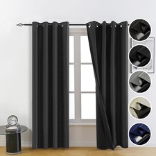 100 Black Blackout Curtains for Bedroom,Black Out Curtains for Living Room,R...