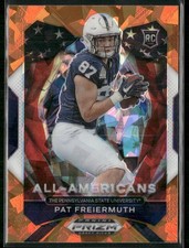 2021 Panini Prizm Draft Picks Collegiate #184 Pat Freiermuth Orange Ice