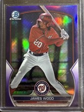 2023 Bowman Draft - Chrome James Wood #BDC-70 Purple Refractor /250 (RC)