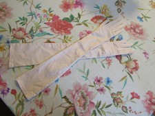 Vintage Blush Pink Stretch Matte Satin 22" Opera Gloves--Rhinestone Buttons-Sz 7