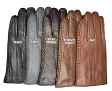 Men's SHEEPSKIN leather Braided winter gloves w/ Rabbit lining (#R101)