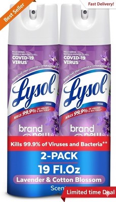 Lysol Disinfectant Spray 19 Oz   2 Pack   Lavender & Cotton Blossom - Calm Scent