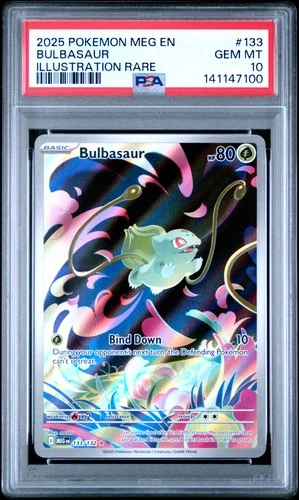 2025 POKEMON MEG EN-MEGA EVOLUTION ILLUSTRATION RARE #133 BULBASAUR PSA 10