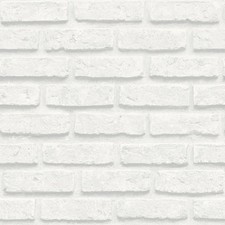 White Brick Effect Wallpaper 3D Realistic Stone Wall Grey Tones Feature Bedroom