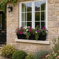 Black Aluzinc Window Box Planter Indoor Outdoor Herb Flower Plant Pot Trough