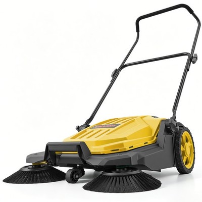 VEVOR Walk-Behind Floor Sweeper Manual Hand Push Sweeper 25.6'' Sweeping Width