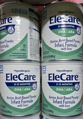 4x EleCare Hypoallergenic Amino Acid-Based Infant Formula, 14.1-oz Can EXP 1/27+
