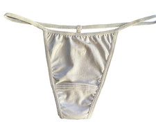 VINTAGE NWOT Y2K Beige Thong G-String Panties Small 5